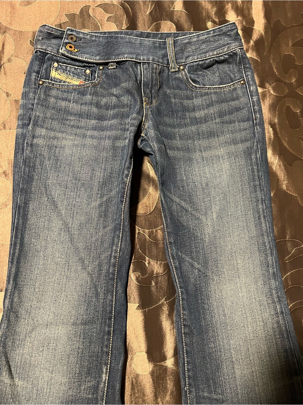 Y2K Era Diesel Cherone Low Rise Slim Women's Blue Flare Bootcut Jeans Italy 27